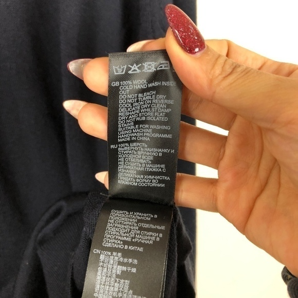 NWT Reiss Navy Blue Merino Wool Wessex Crewneck Sweater - Picture 4 of 9